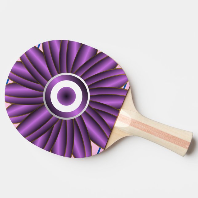 Purple Floral Pattern Modern Abstract Flower Desig Ping Pong Paddle (Side)