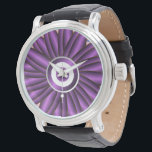 Purple Floral Pattern Modern Abstract Flower Desig Watch<br><div class="desc">This modern purple floral pattern showcases layered abstract petals with a vibrant glossy effect on a soft pink striped background. A perfect blend of elegance and bold design for fashion,  gifts,  and home decor.

Ideal for those who love aesthetic floral patterns with a trendy and contemporary touch.</div>