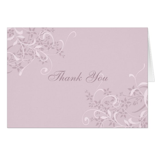 Purple Floral Pattern Wedding Thank You Card