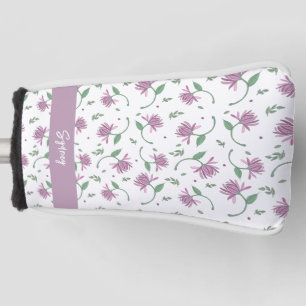 Purple Floral Personalised Ladies Golf Head Cover