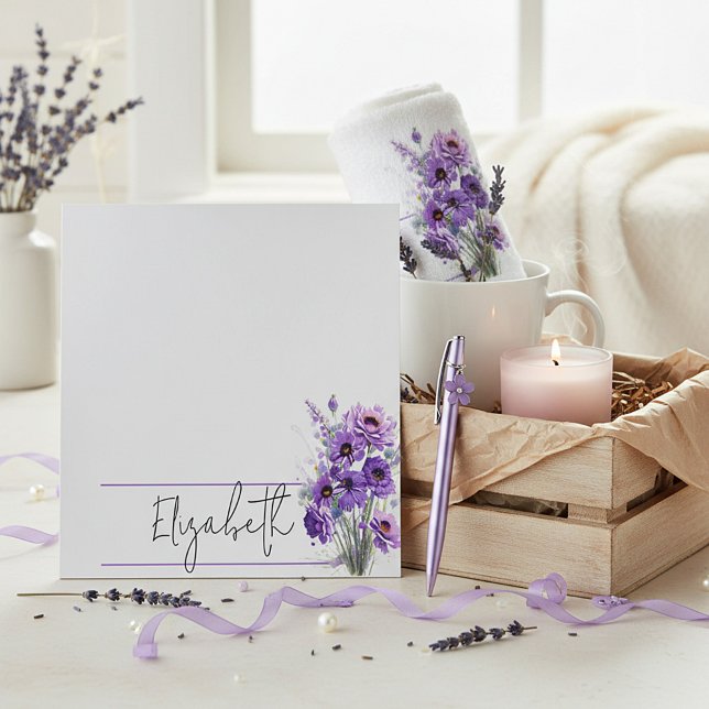 Purple floral personalised notepad (Creator Uploaded)