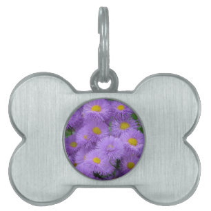 Purple Floral Pet Name Tag