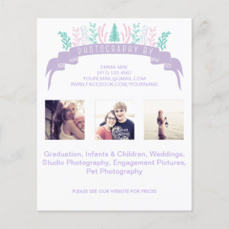 Purple Floral Photography Flyer