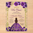 Purple Floral Princess Gold Arch Quinceanera