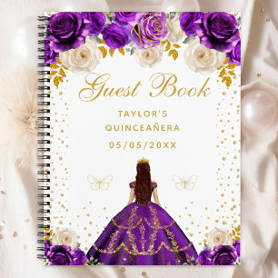 Purple Floral Princess Quinceañera Notebook