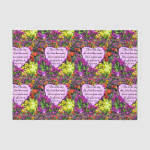 PURPLE FLORAL PSALM 118:24 PHOTO DESIGN TISSUE PAPER