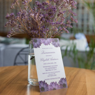 Purple Floral Quinceanera Invitation