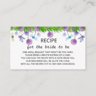 Purple Floral Recipe Enclosure Card
