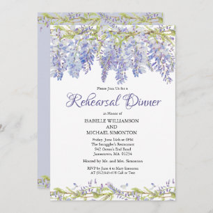 Purple Floral Rehearsal Dinner Invitations
