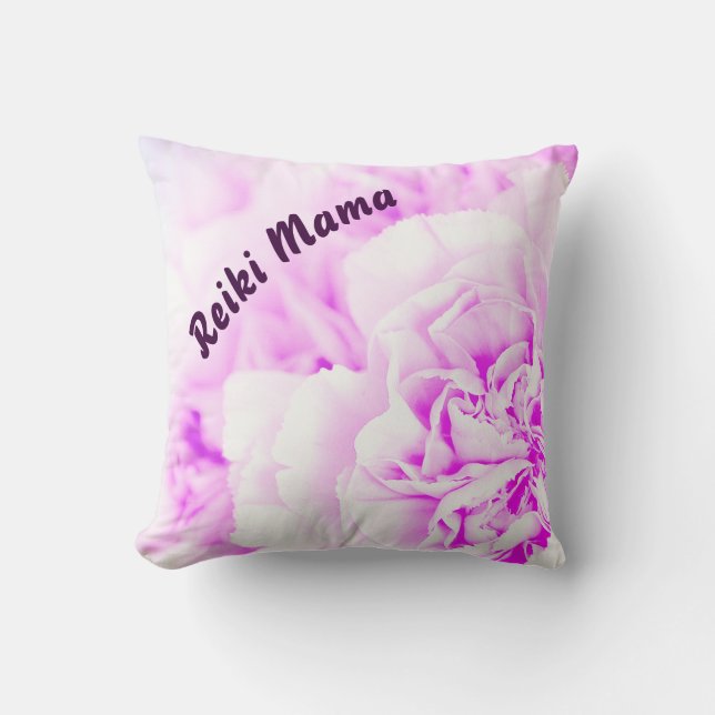 Purple floral Reiki Mama Cushion (Front)