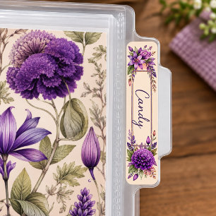 Purple Floral Return Address Label