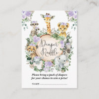 Purple Floral Safari Jungle Baby Diaper Raffle