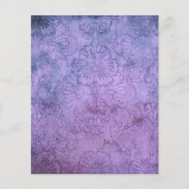 Purple Floral Shabby Scrapbook Paper (Front)