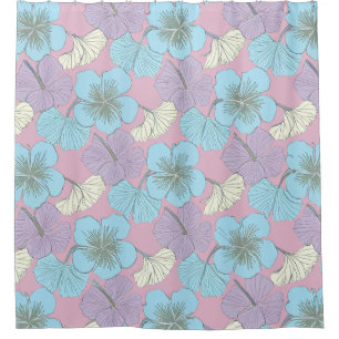 “Purple Floral Shower Curtain