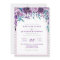 Purple Floral & Silver Wedding Invitations