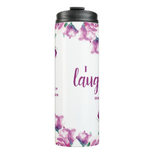 Purple Floral Sister-in-Laugh Gift Funny Quote Thermal Tumbler
