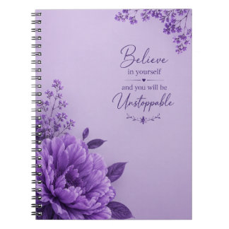 Purple Floral Spiral Photo Notebook –