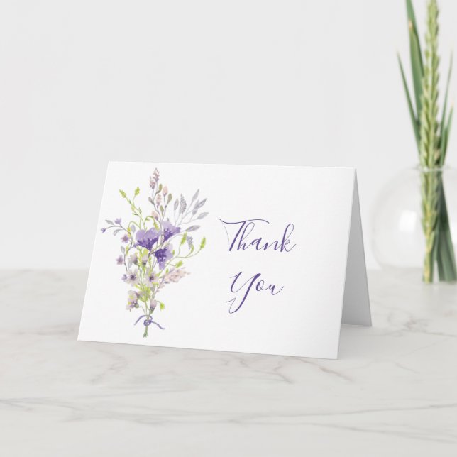 Purple floral spray custom card (Front)