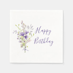 Purple floral spray custom napkin