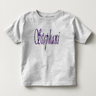 Purple Floral Stephani Name, Toddler T-Shirt