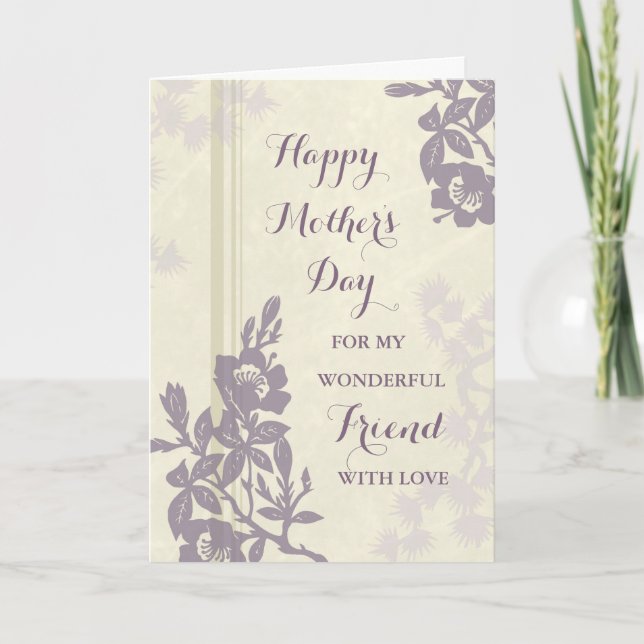 Purple Floral Stepmom Happy Mother's Day Card (Front)