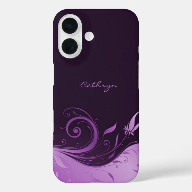 Purple Floral Swirl Case-Mate iPhone Case (Back)
