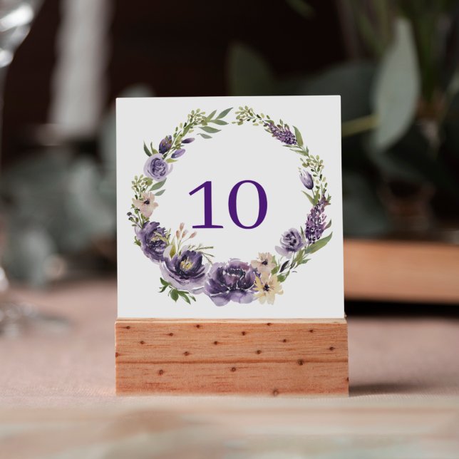 Purple Floral Table Number (Creator Uploaded)