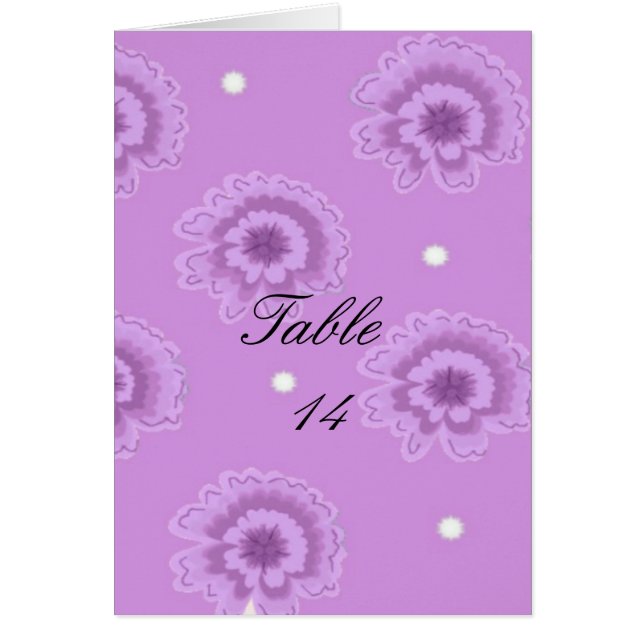 Purple Floral Table Seating Card (Front)