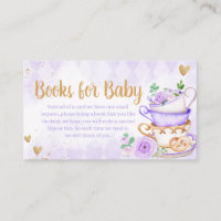 Purple Floral Tea Party Baby Shower Books for Baby
