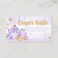 Purple Floral Tea Party Baby Shower Diaper Raffle
