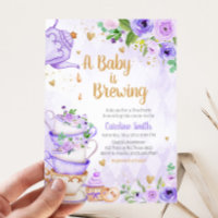 Purple Floral Tea Party Baby Shower