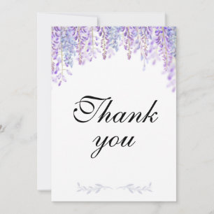 Purple Floral Thank You Cards Wedding