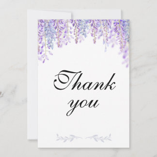 Purple Floral Thank You Cards Wedding