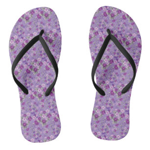 Purple Floral Thongs