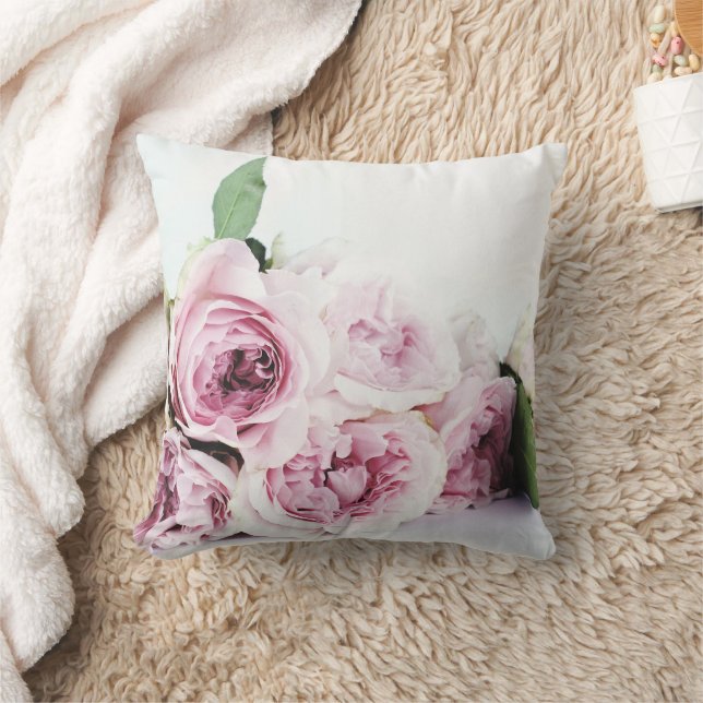 Purple Floral Throw Pillow (Blanket)