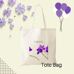 Purple Floral Tote Bag<br><div class="desc">Purple Floral Tote Bag with customisable names on the front and back of the tote. Dark Purple flowers on light colour background. This tote bag is suitable to anyone who loves flowers or appreciates their beauty,  such as a friend,  family member,  or significant other.</div>