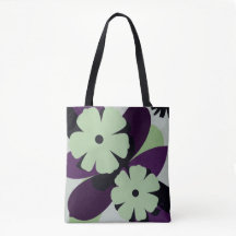 Purple Floral Tote Bag – Modern Minimal Design