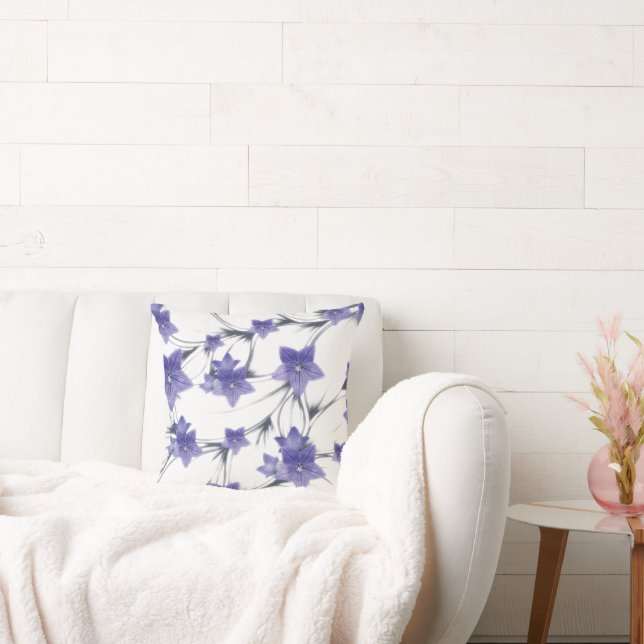 Purple Floral Vine Botanical Cushion (Couch)