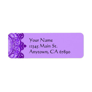 Purple Floral Vintage Art Return Address Labels