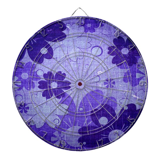 Purple Floral Vintage Dartboard (Front)