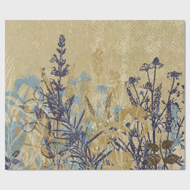 purple floral vintage wrapping paper (Flat)