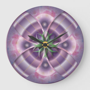 purple floral wall clock
