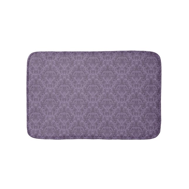 Purple floral wallpaper 2 bath mat (Front)