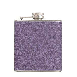 Purple floral wallpaper 2 hip flask