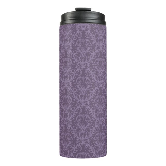 Purple floral wallpaper 2 thermal tumbler (Front)