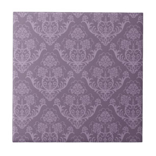 Purple floral wallpaper ceramic tile