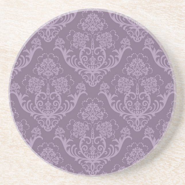 Purple floral wallpaper coaster (Front)