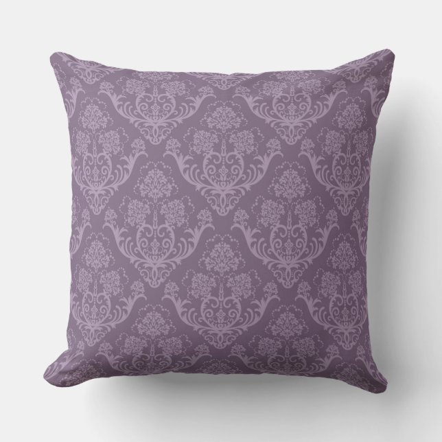 Purple floral wallpaper cushion (Front)