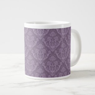 Purple floral wallpaper large coffee mug