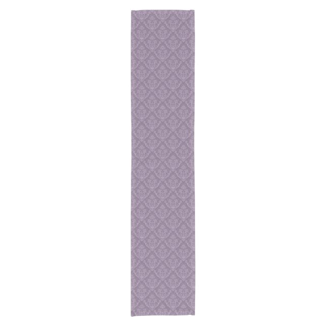 Purple floral wallpaper short table runner (Front)